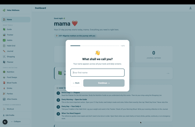 Interactive Wellness Platform — 16 personal tools, live on your phone